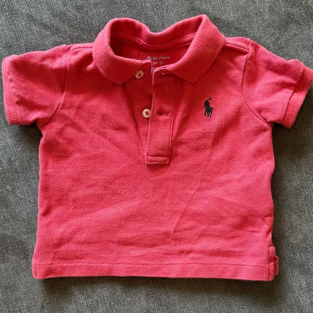 Ralph Lauren Red Collared Polo Shirt, Size 3 Months
